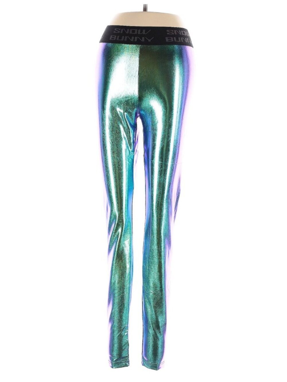 NWT Club Exx Metallic High Waist Iridescent Leggings | Après-Sk Rave Euphoria XS - Picture 2 of 12